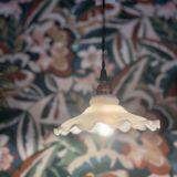 White opaline portable lamp