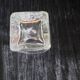 Small square glass soliflore vase - Floral iris decoration - H 19 cm