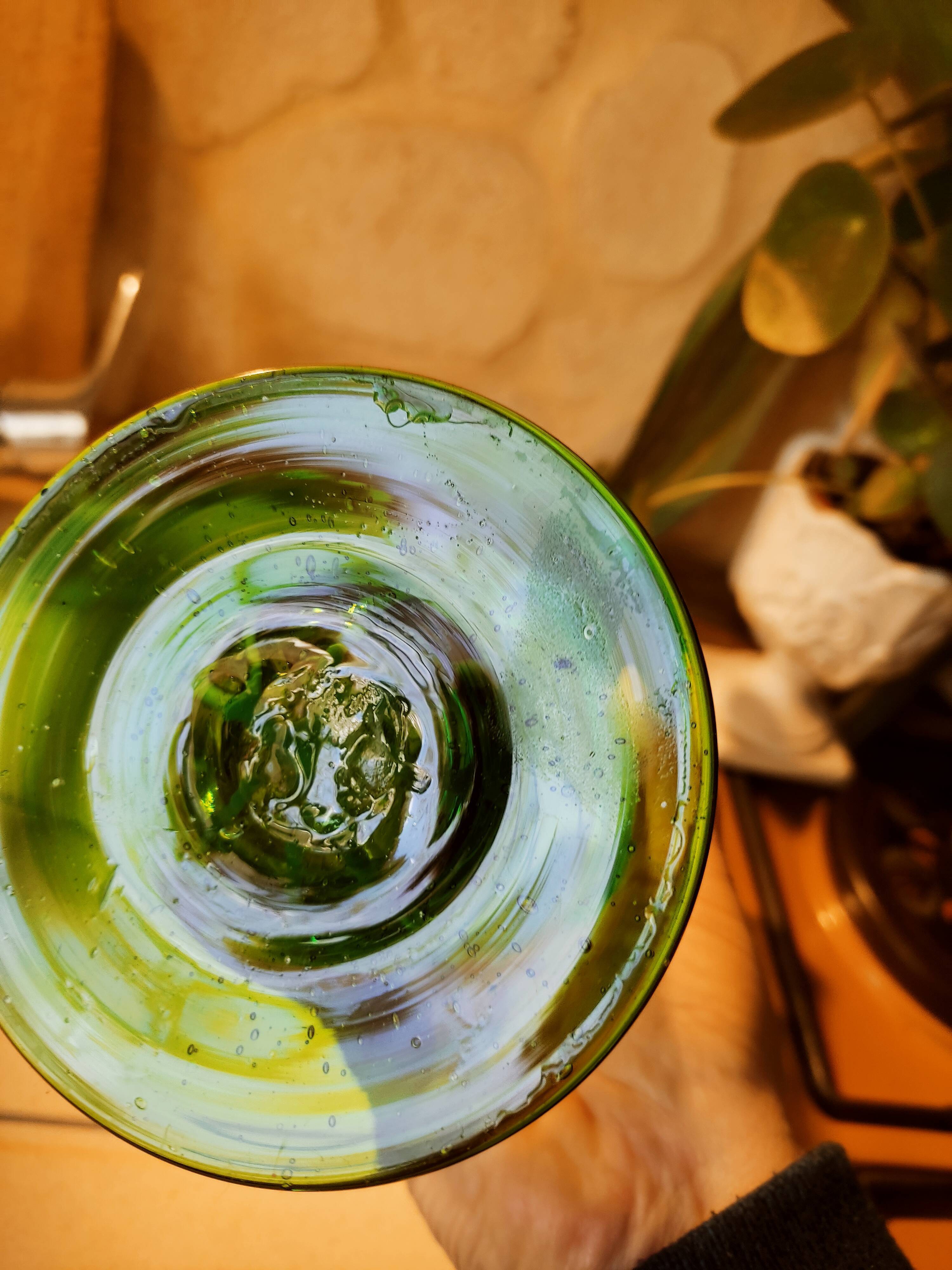 Vase in gradients of green Murano