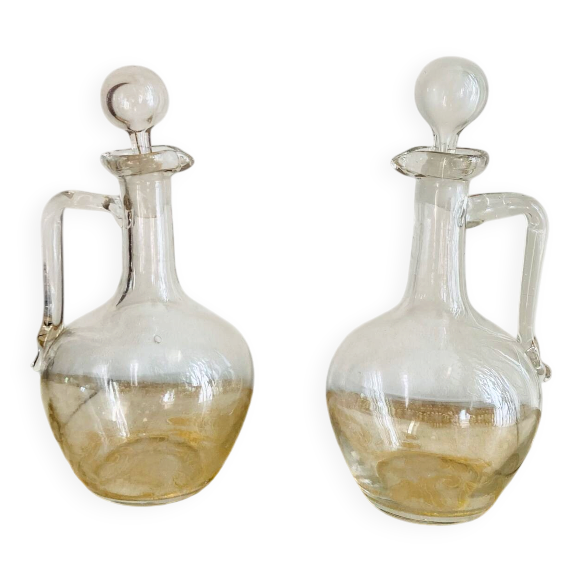 Pichets où carafons à vins en verres époque XIXe