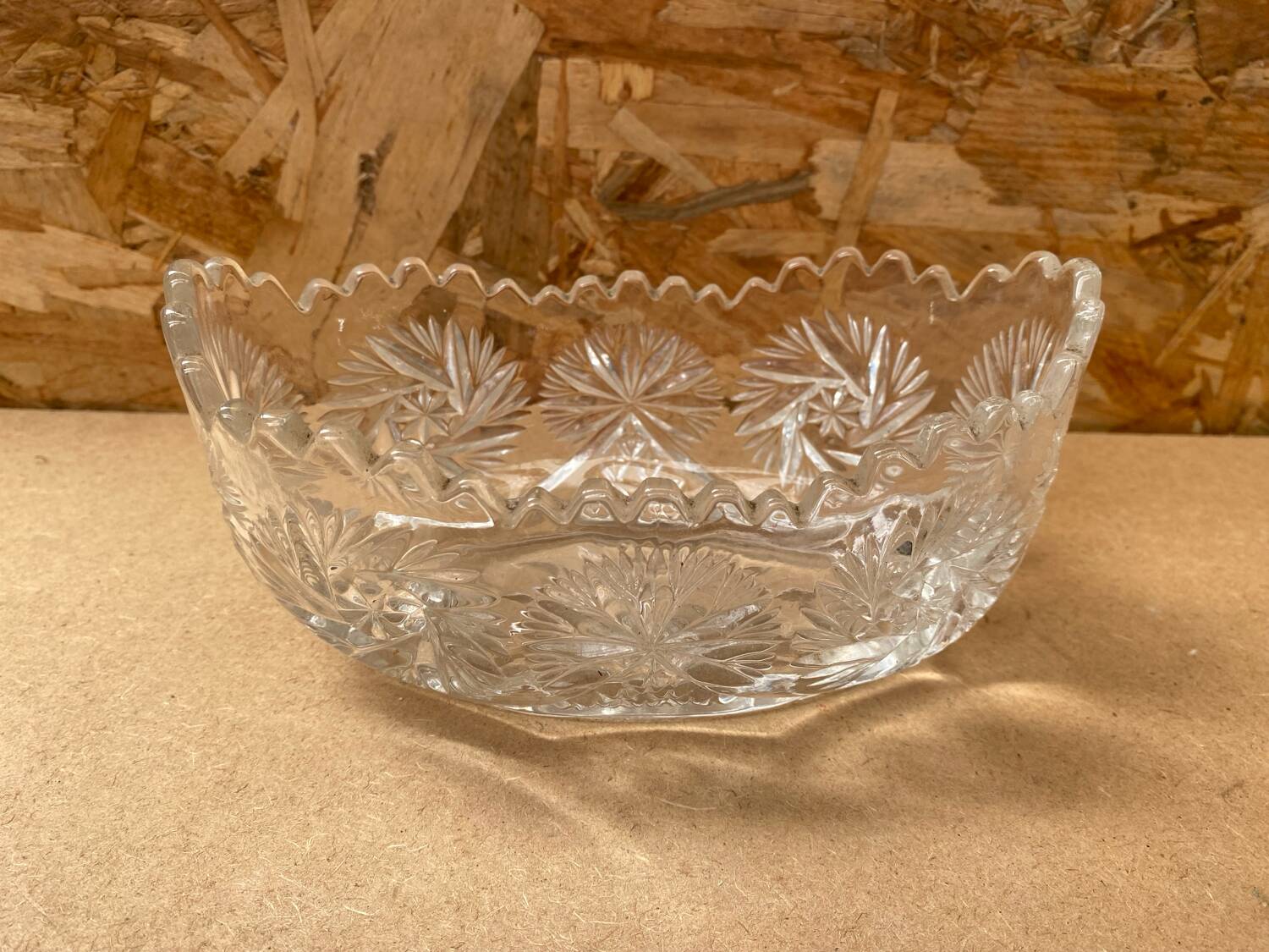 Antique cut crystal centerpiece cup 50s vintage