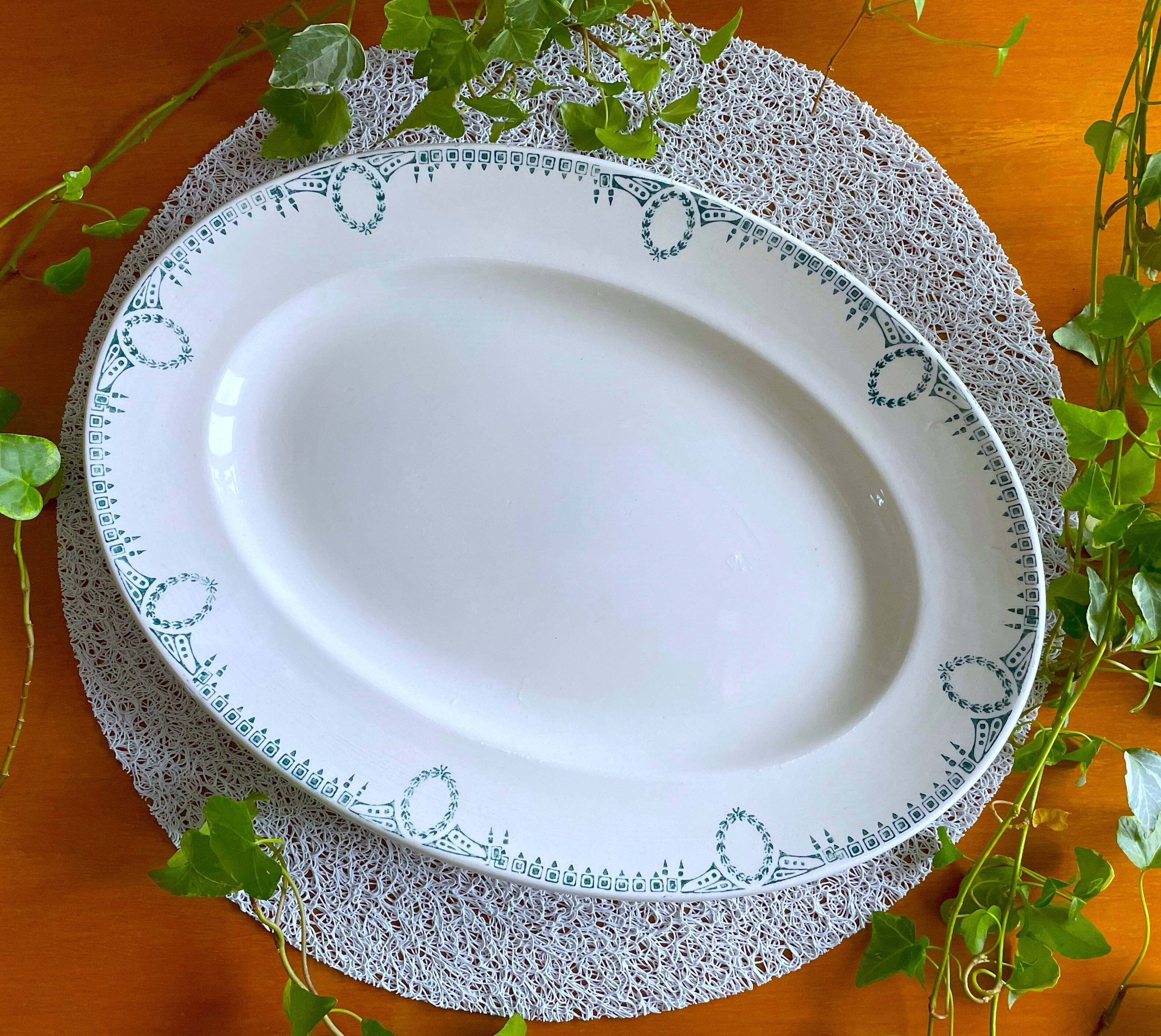 Old oval earthenware dish from Saint-Amand (North)