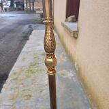 Floor lamp gilded bronze base lampshade fabrics