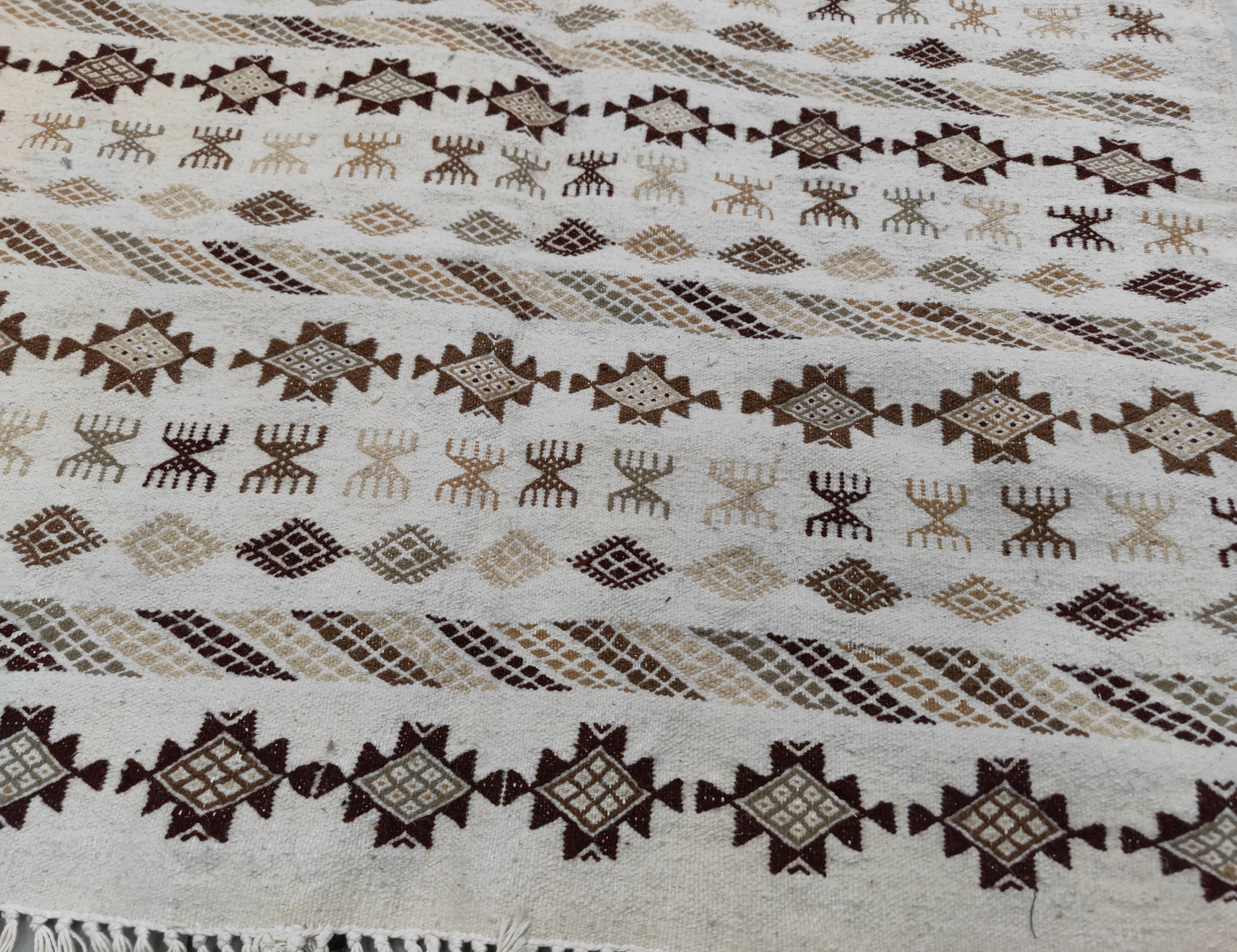 Certified hand-woven Berber patterned rug