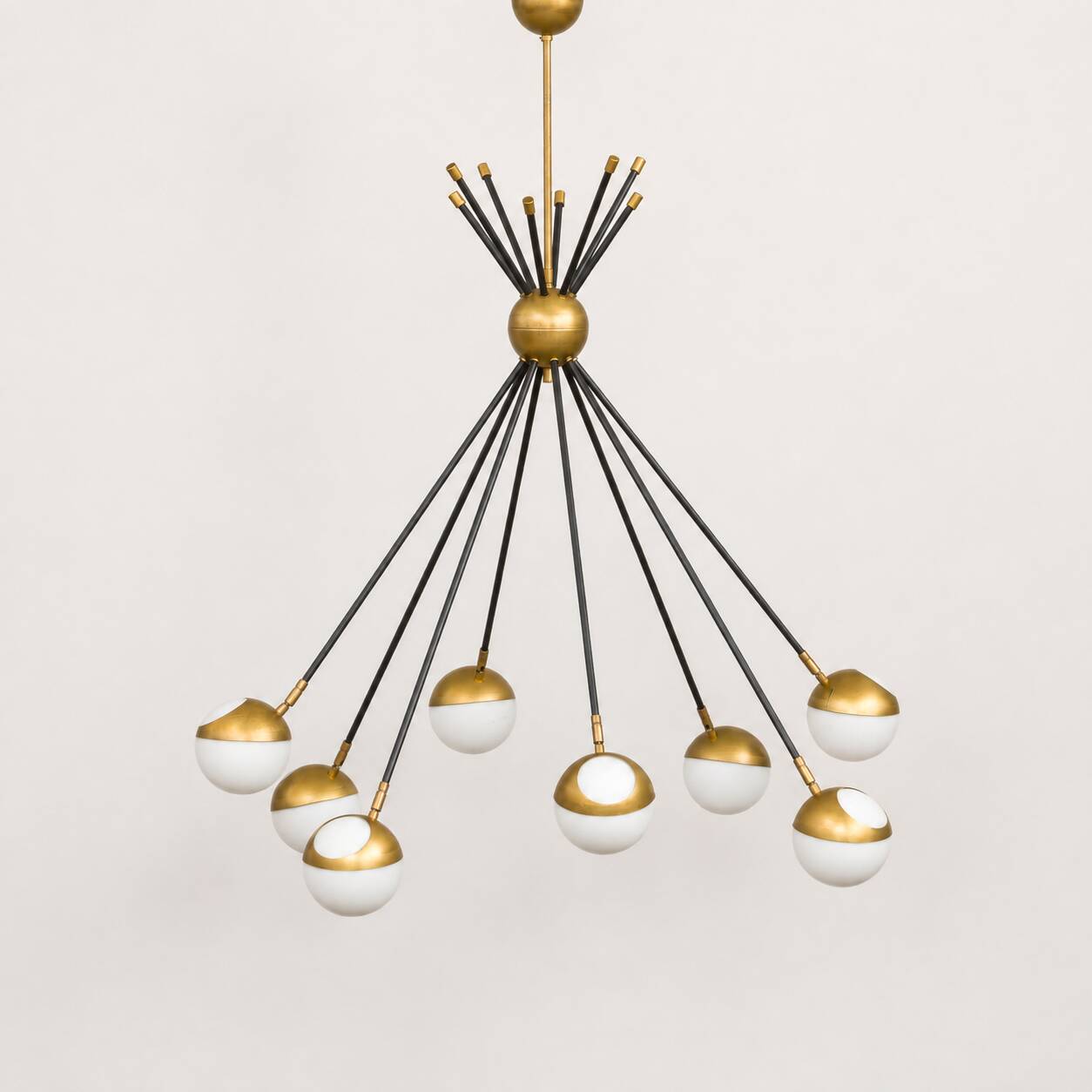 Italian Brass Sputnik Chandelier In Stilnovo Style
