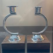 Paire de bougeoirs Art Déco
