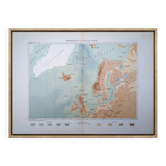 The North Atlantic, original map printed in 1879.