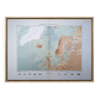 L'Atlantique Boréal, carte originale imprimée en 1879.