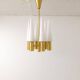 Midcentury brass and opaline ceiling lamp by Hans-Agne Jakobsson, Sweden, 1950s.