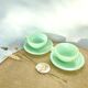 2 cups and saucers opaline mint art deco 50/60