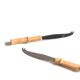 Set of 2 cheese knives bamboo handle, 60s