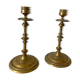 Pair of brass candle holders