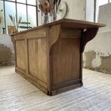 Two-sided central island counter in pine 220cm