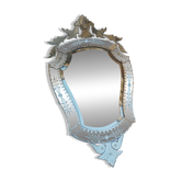 Très beau miroir vénitien ancien vintage