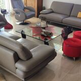 Canapé cuir pleine fleur 3 places roche bobois