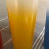 Yellow, red and frosted yellow orangeade glasses made of vintage glass