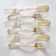 Sfam lot de 6 fourchettes de table chinon en métal argenté filet ancien 21,5 cm