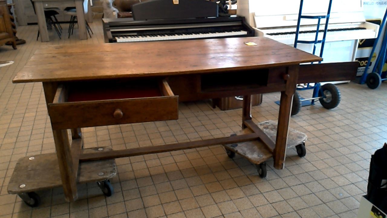 Table de ferme à 2 tiroirs