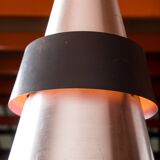 Large Danish Aluminum pendant light, Corona model by Jo Hammerborg for Fog & Mørup 1960.