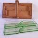 Modernist art deco servant tray made of wood and glass