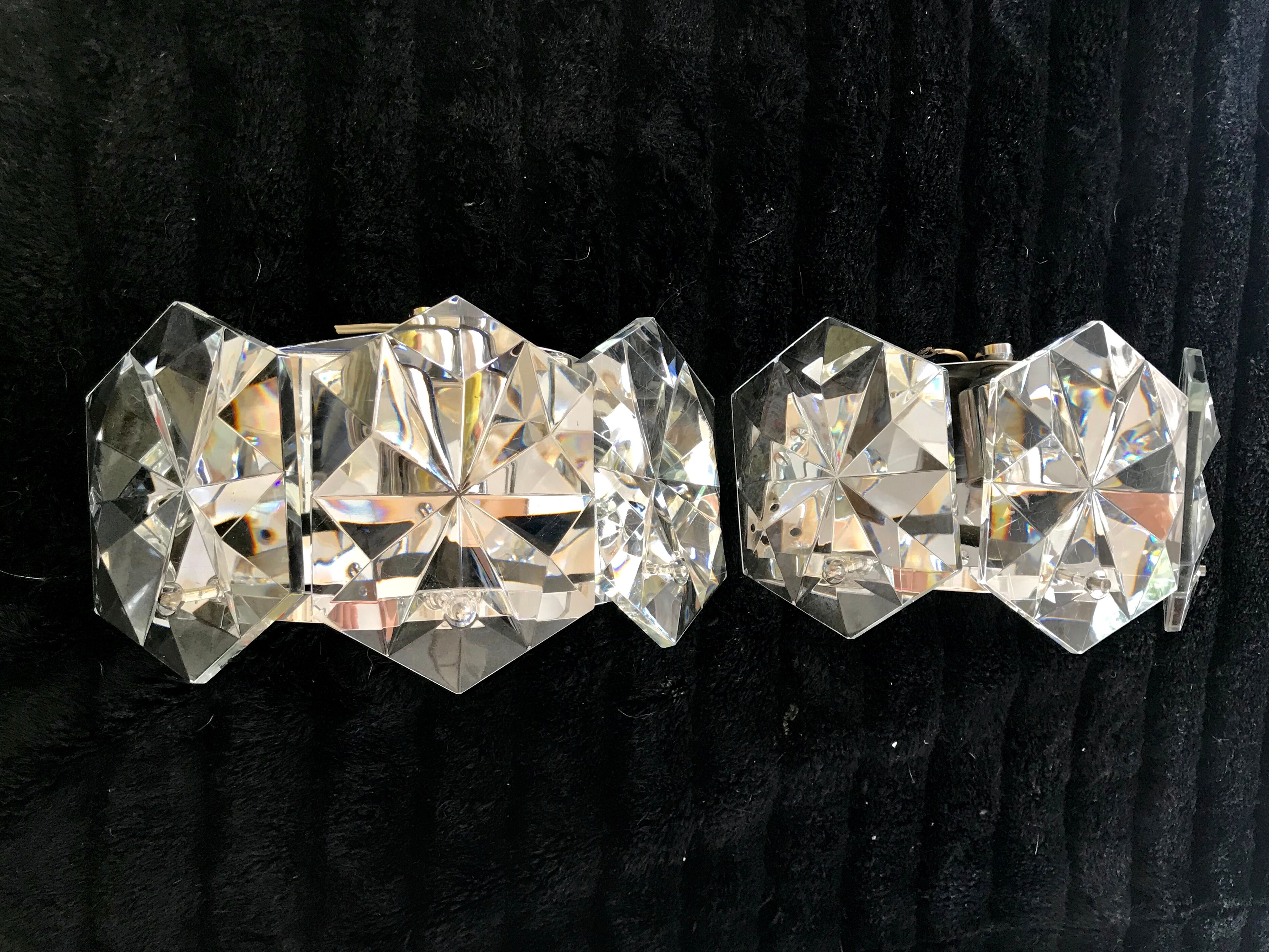 Kinkeldey pair chrome sconces 1980