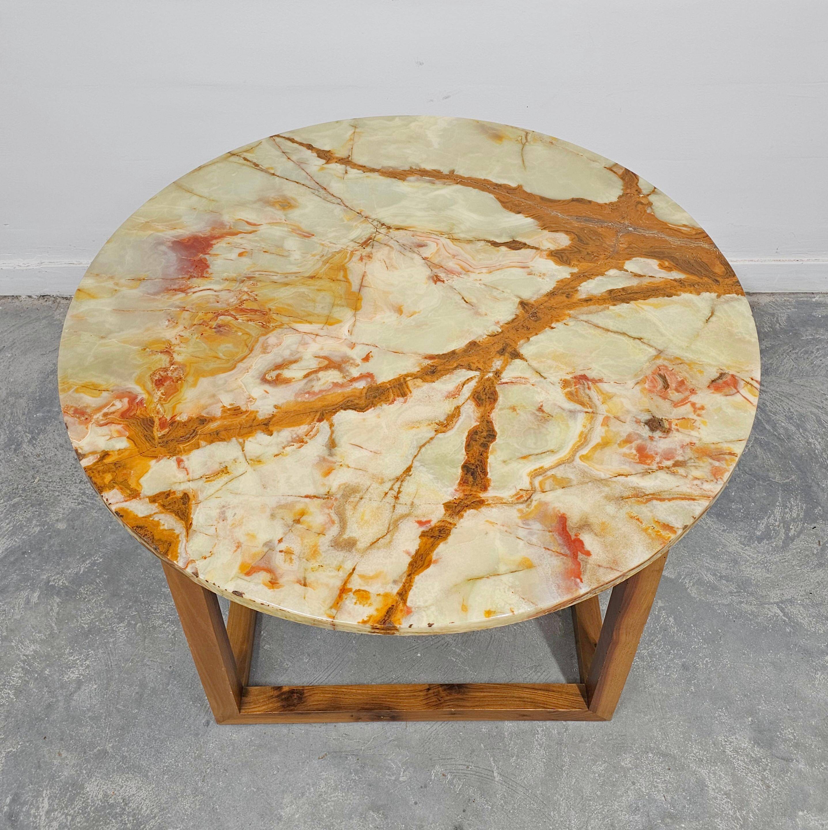 Art Deco coffee table by Josef Hoffmann for Wittmann with an onyx top.