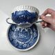 Adams English Scenic dish and bowl with handles