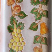 Terracotta plate signed P.Boy, glazed artisanal ceramics.