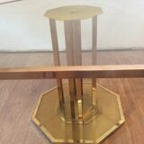 Table octogonale en laiton des années 70