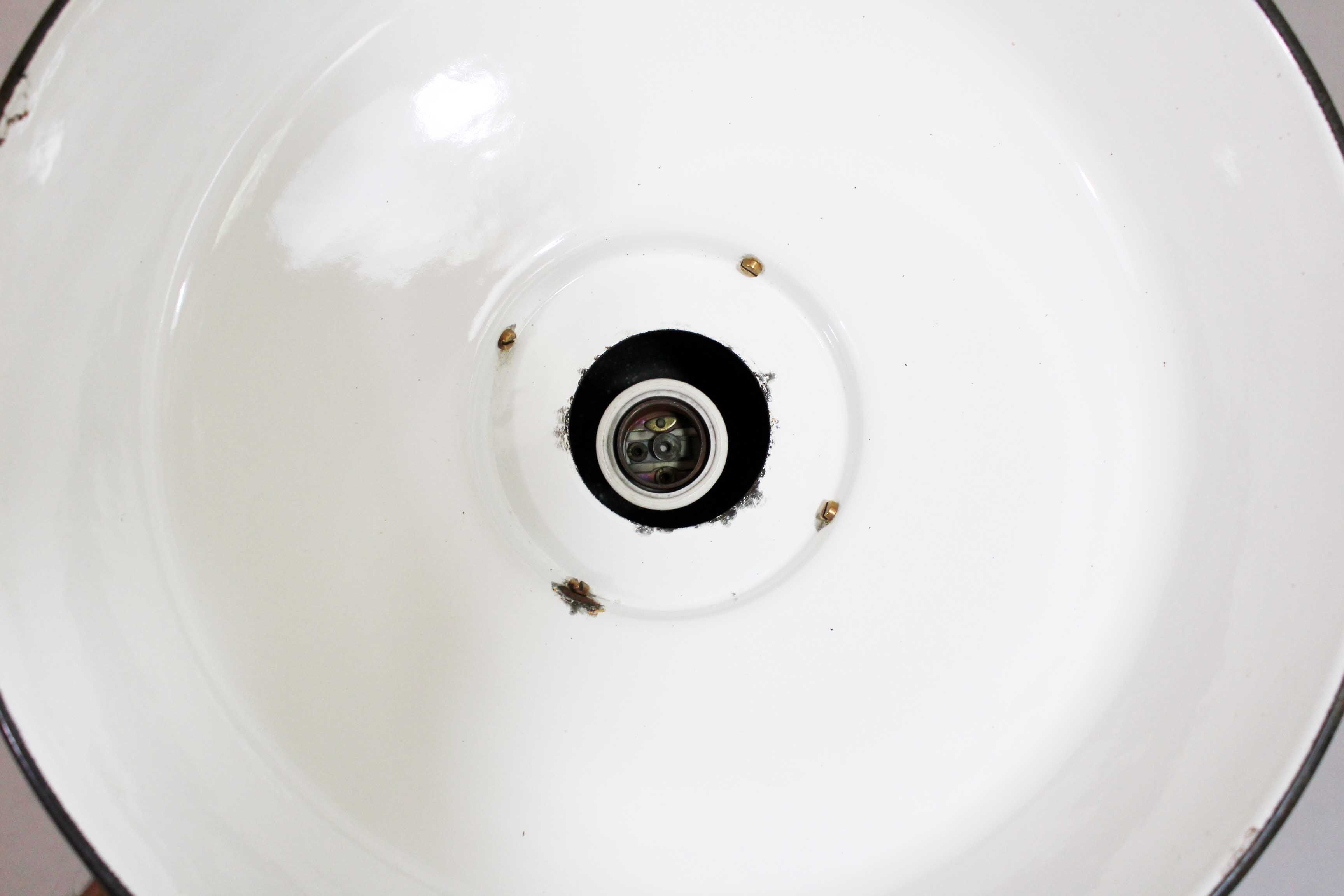 Black enamelled metal suspension, industrial lamp