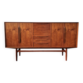 Scandinavian vintage teak highboard, Denmark 1960's