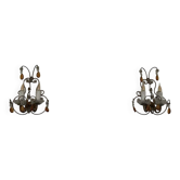 2 wall sconces with crystal drops