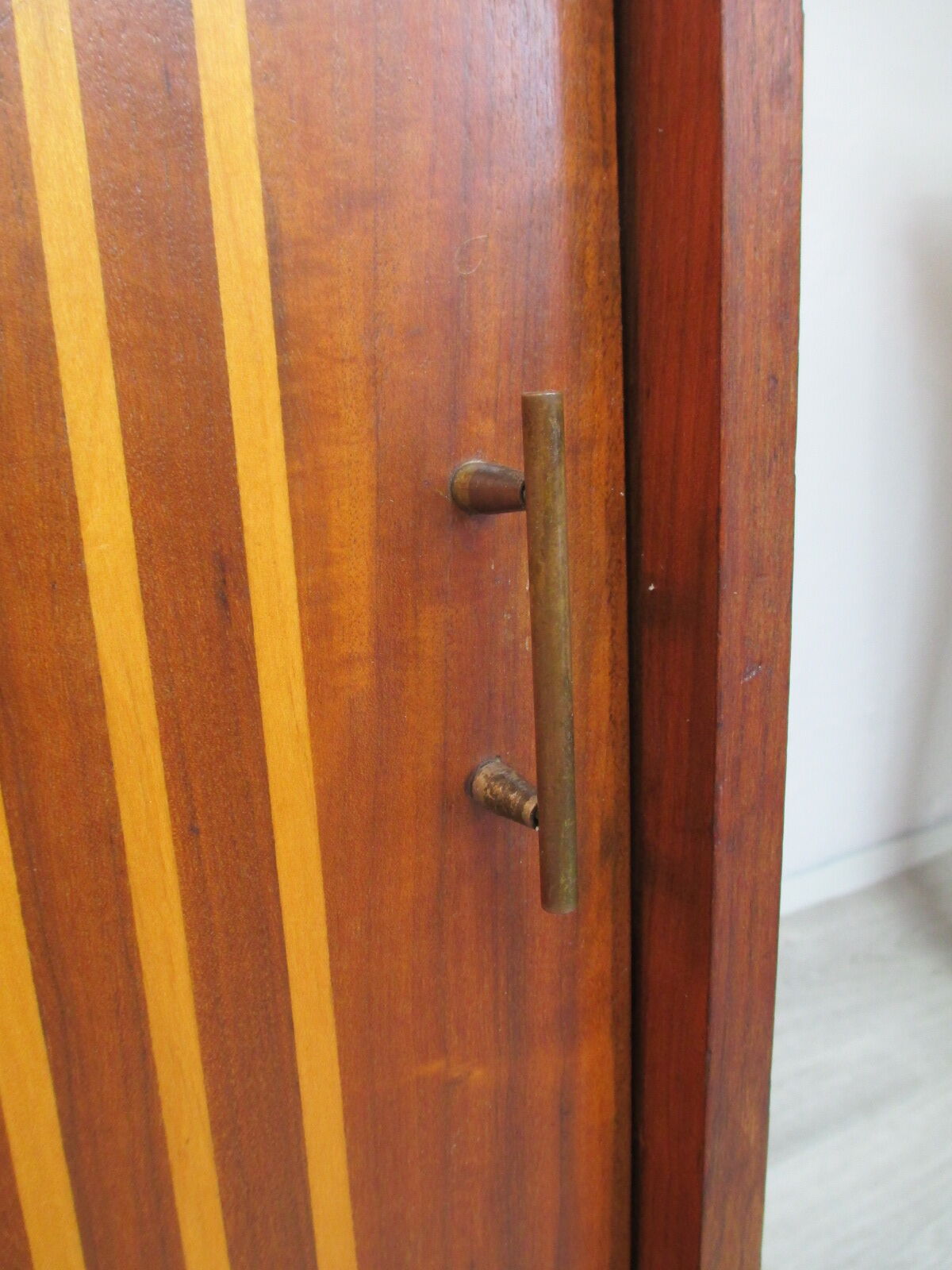 German walnut veneer shoe cabinet, 1960boi