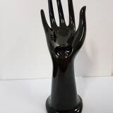 Hand baguier in black faience