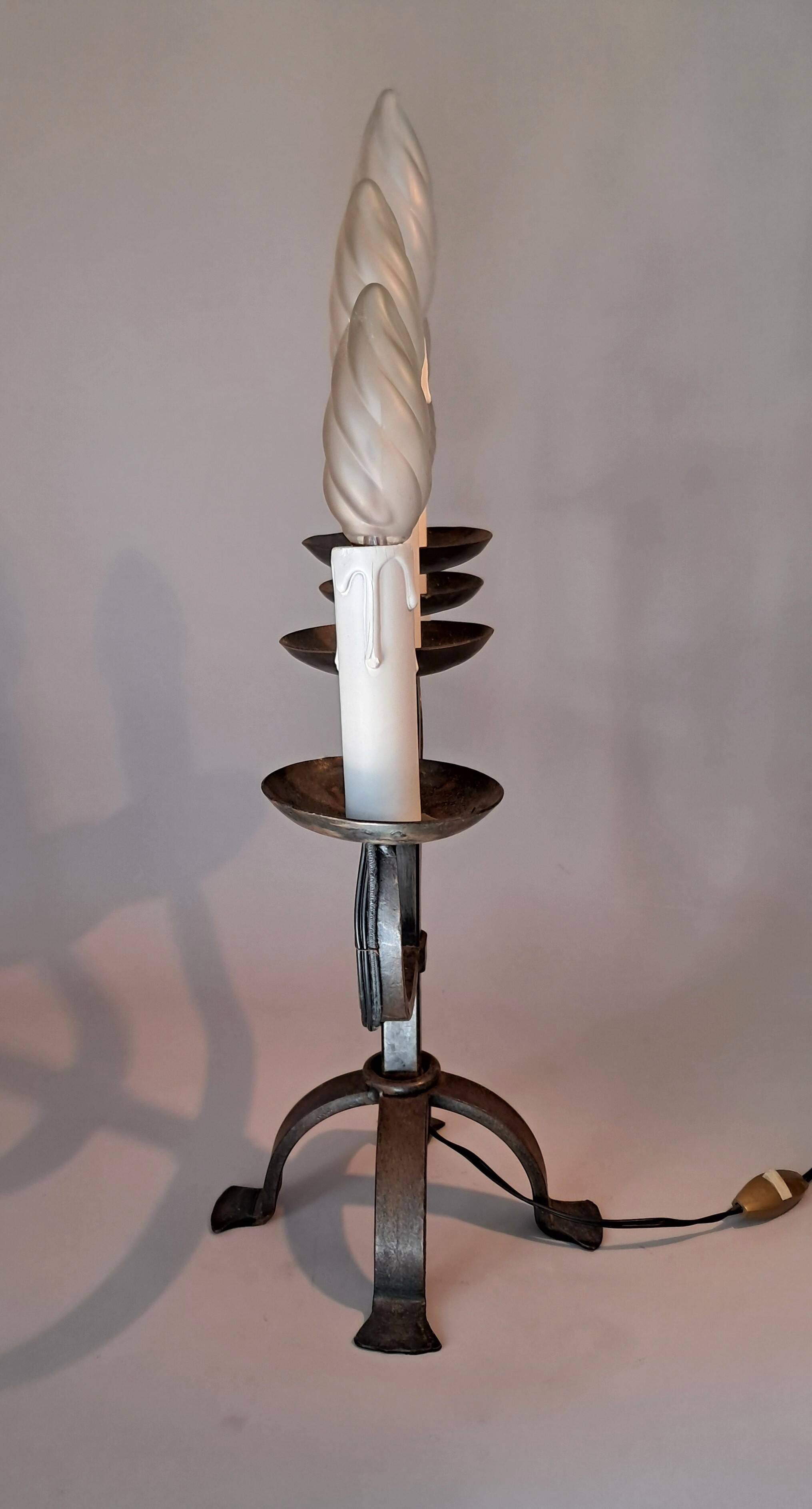 Brutalist 5-light candelabra 1950/1960.