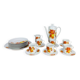 Service à thé et dessert en porcelaine à décor de fleurs, Allemagne 1970