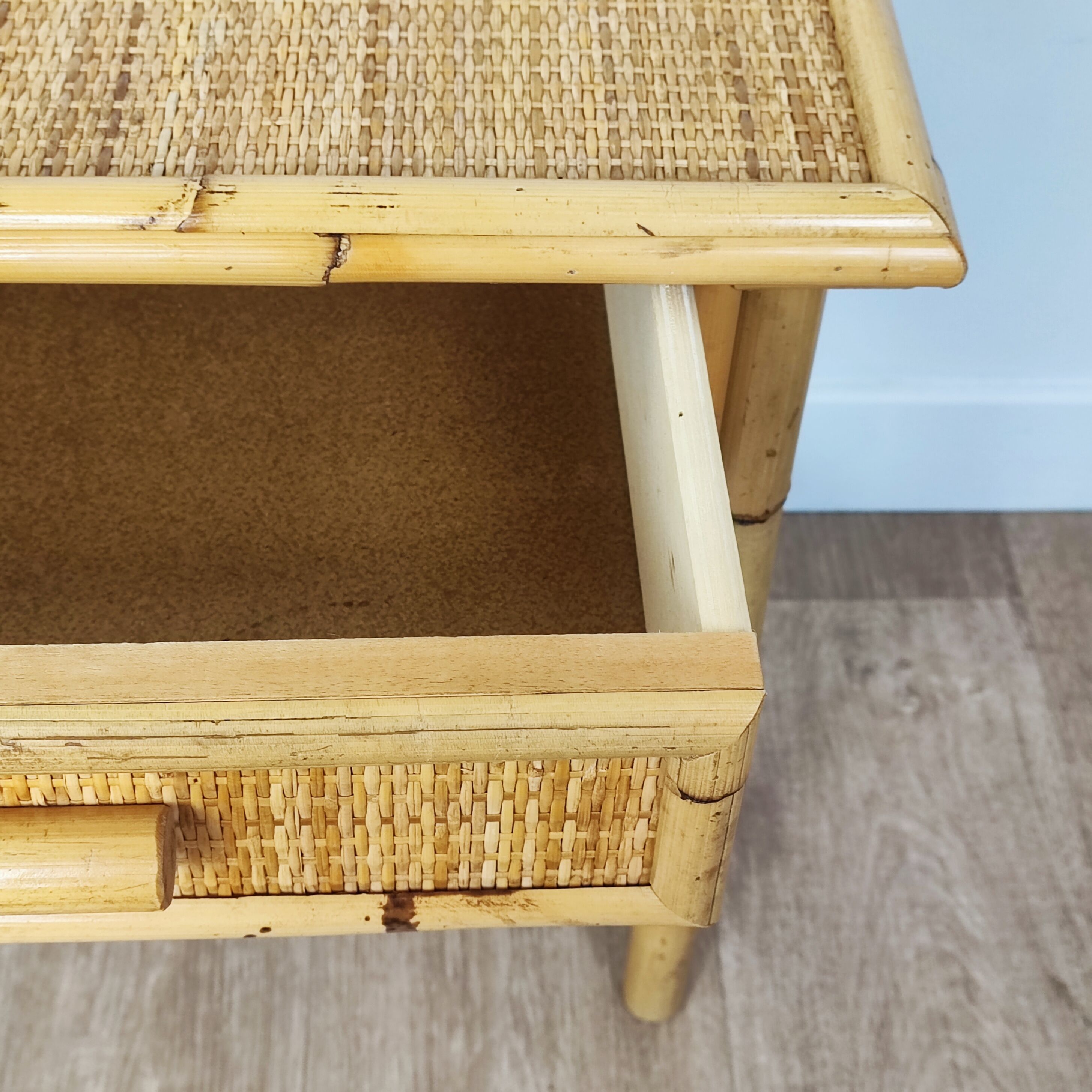 Rattan bedside table