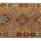 Tapis de laine beige fait à la main traditionnel géométrique tribal persan zone tapis- 102x210cm