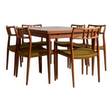 Teak Dining Set by Niels O. Møller for J.L. Møbelfabrik, set of 7, 1960s (MK10285)