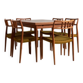 Teak Dining Set by Niels O. Møller for J.L. Møbelfabrik, set of 7, 1960s (MK10285)