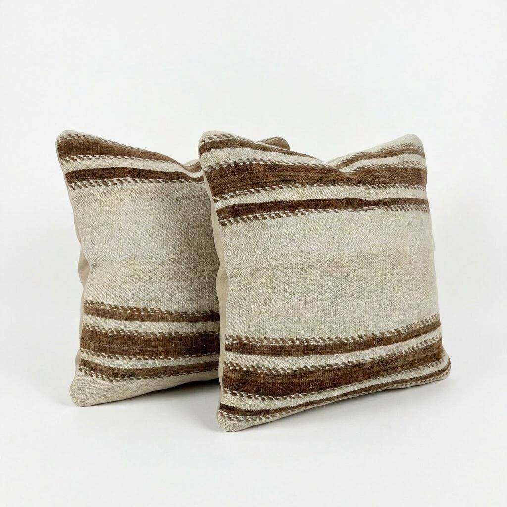 Set of 2 vintage kilim cushion covers 51x51 cm