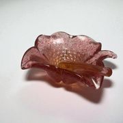 Murano, empty pocket in the shape of a mortar, pink and gold flower, 20th century