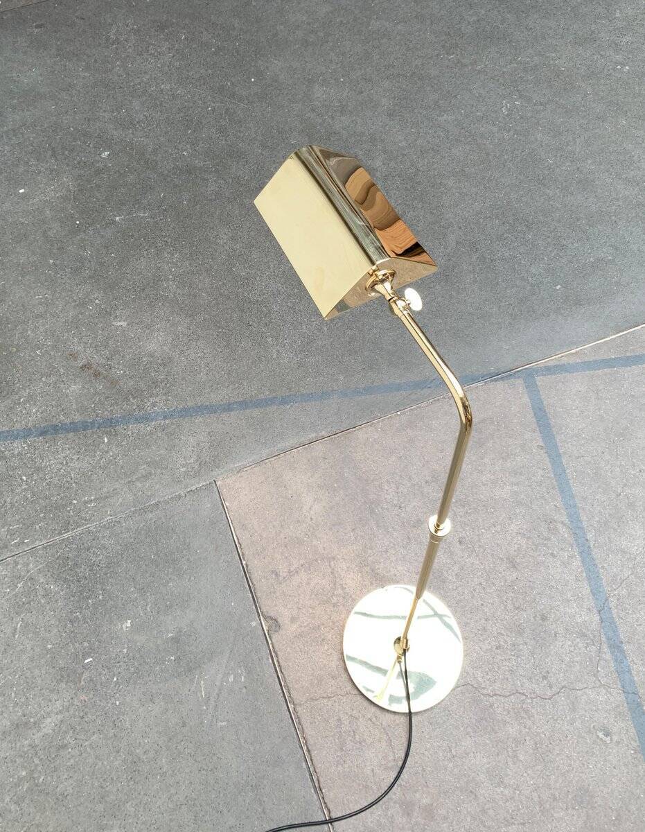 German Vintage Floor Lamp in Hollywood Regency Style in Brass by Florian Schulz