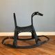 Rocking horse in rattan and bamboo