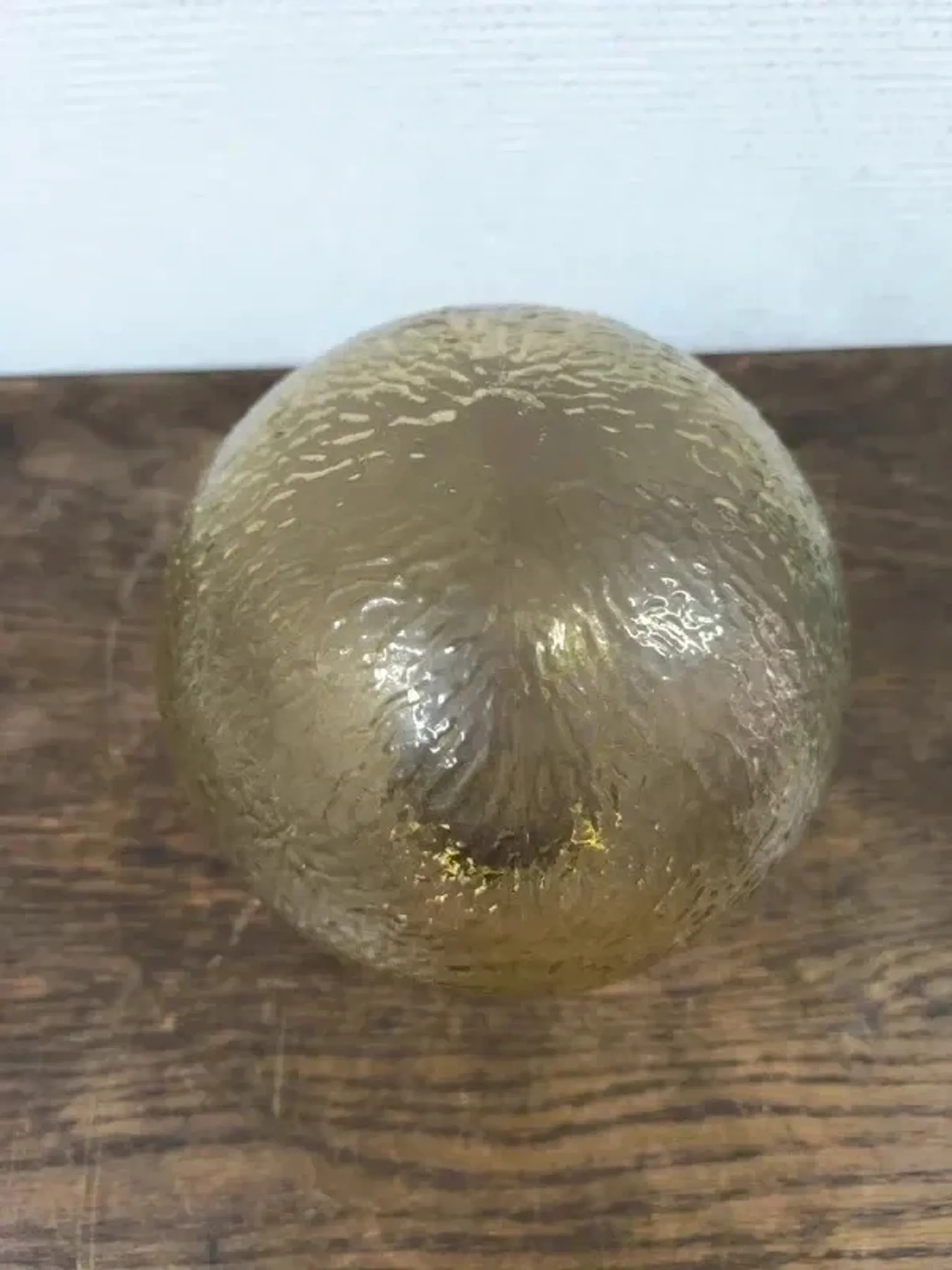 Globe abat-jour vintage en verre texturé ambré