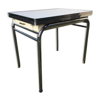 White vintage formica table 60s