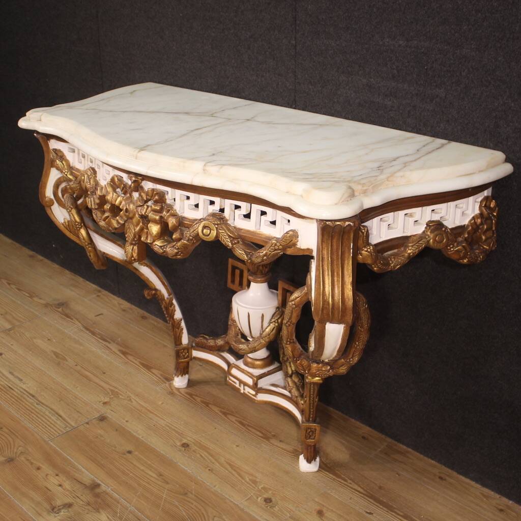 French lacquered and painted console in Louis XV style