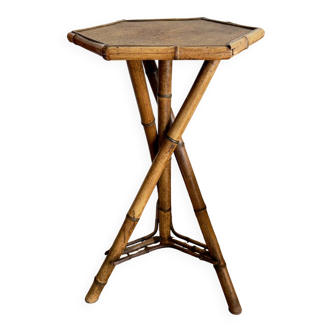 Vintage bamboo side table – Riviera spirit