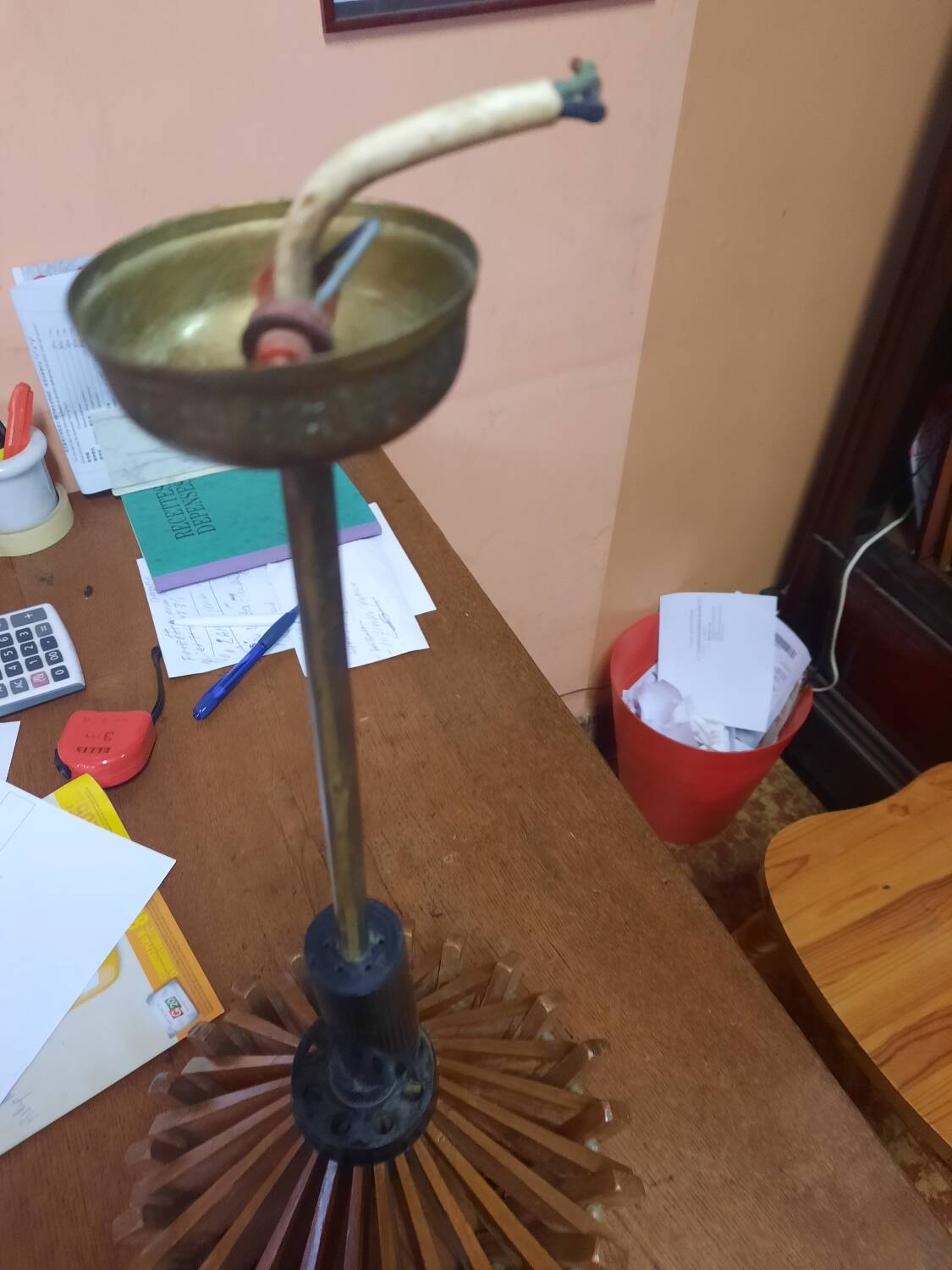 Vintage wooden pendant light