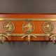 Wood and brass coat rack - 3 hooks. 39cm